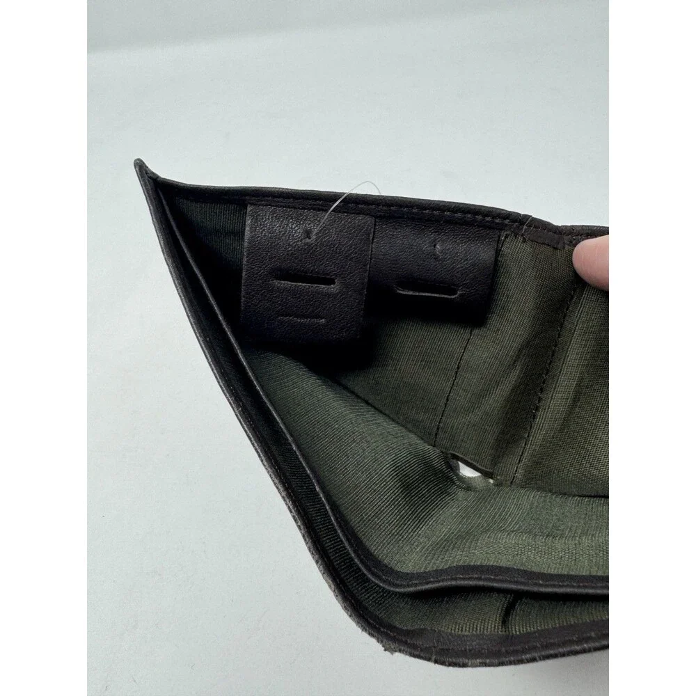 Vintage Rolfs Men's Genuine Leather Bifold Flipfold Wallet Dark Brown